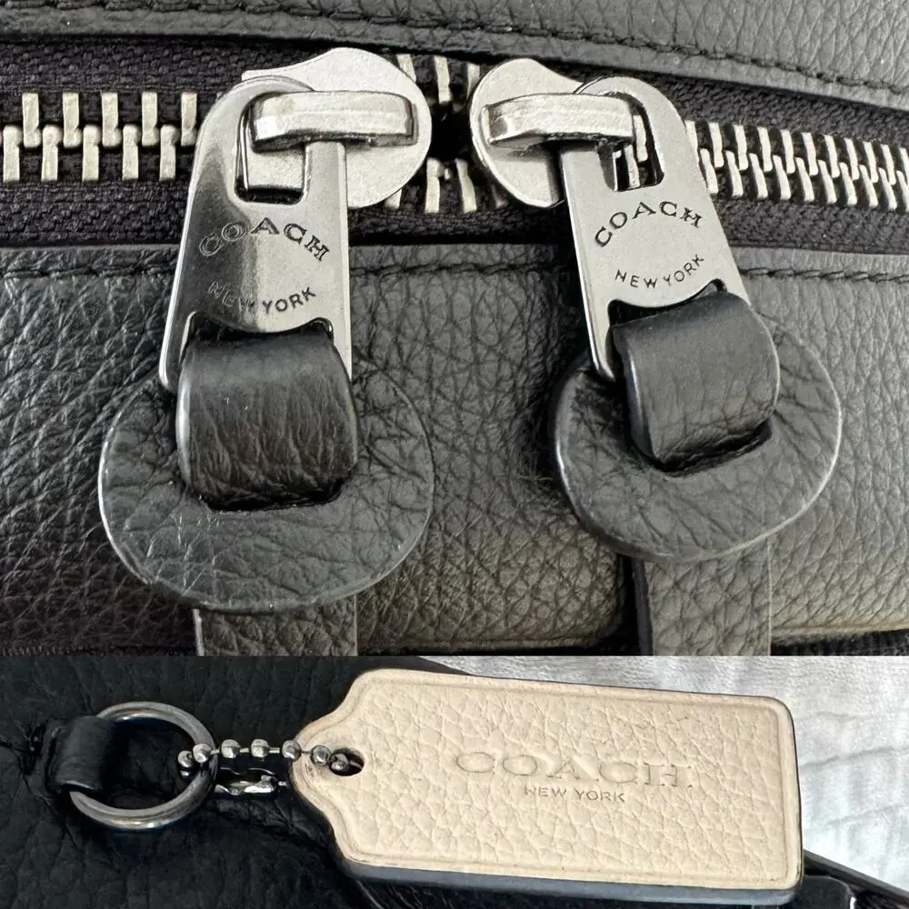 Coach Thompson Signature Jacquard Backpack Bag Varsity Stripe Canvas Leather
